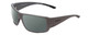 Profile View of Smith Optics Guides Choice Designer Polarized Reading Sunglasses with Custom Cut Powered Smoke Grey Lenses in Matte Cement Grey Unisex Rectangle Full Rim Acetate 63 mm