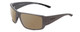 Profile View of Smith Optics Guides Choice Designer Polarized Reading Sunglasses with Custom Cut Powered Amber Brown Lenses in Matte Cement Grey Unisex Rectangle Full Rim Acetate 63 mm