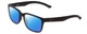 Profile View of Smith Optics Headliner Designer Polarized Reading Sunglasses with Custom Cut Powered Blue Mirror Lenses in Matte Black Unisex Square Full Rim Acetate 55 mm