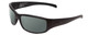 Profile View of Smith Optics Prospect Designer Polarized Sunglasses with Custom Cut Smoke Grey Lenses in Matte Black Unisex Wrap Full Rim Acetate 61 mm