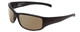 Profile View of Smith Optics Prospect Designer Polarized Sunglasses with Custom Cut Amber Brown Lenses in Matte Black Unisex Wrap Full Rim Acetate 61 mm