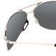 Close Up View of Smith Optic Serpico 2 Unisex Aviator Sunglasses Silver Black/Polarized Gray 65mm