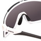 Close Up View of Smith Wildcat Unisex Wrap .5-Rimless Sunglasses Matte White/ChromaPop Black 99mm
