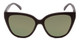 Front View of Smith Era Lady Cateye Sunglasses Matte Black/ChromaPop Polarized Gray Green 55mm