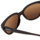 Close Up View of Smith Era Lady Cateye Sunglasses Matte Black/ChromaPop Polarized Gray Green 55mm