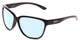 Profile View of Smith Optics Monterey Designer Progressive Lens Blue Light Blocking Eyeglasses in Gloss Black Ladies Cateye Full Rim Acetate 58 mm