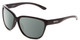 Profile View of Smith Optics Monterey Designer Polarized Sunglasses with Custom Cut Smoke Grey Lenses in Gloss Black Ladies Cateye Full Rim Acetate 58 mm