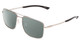 Profile View of Smith Optics Outcome Designer Polarized Reading Sunglasses with Custom Cut Powered Smoke Grey Lenses in Matte Silver Black Unisex Aviator Full Rim Metal 59 mm