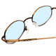 Close Up View of Reptile Boa Designer Blue Light Blocking Glasses Antique Bronze Metal Round 57mm