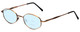 Profile View of Reptile Boa Designer Progressive Blue Light Glasses in Antique Bronze Metal 57mm