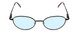 Front View of Reptile Gecko Designer Blue Light Blocking Glasses Matte Black Metal Oval 57 mm