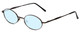 Profile View of Reptile Iguana Designer Blue Light Blocking Glasses Gun Metal Silver Oval 57 mm