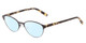 Profile View of Jones New York J137 Designer Progressive Lens Blue Light Blocking Eyeglasses in Black & Tokyo Tortoise Havana Brown Gold Unisex Oval Full Rim Metal 49 mm