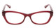 Front View of Jones New York J226 Designer Reading Eye Glasses with Custom Cut Powered Lenses in Burgundy Crystal Red Unisex Cateye Full Rim Acetate 50 mm