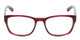 Front View of Jones New York J748 Unisex Oval Designer Reading Glasses in Ruby Red Silver 51mm