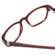 Close Up View of Jones New York J748 Unisex Oval Designer Reading Glasses in Ruby Red Silver 51mm