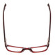 Top View of Jones New York J748 Unisex Oval Designer Reading Glasses in Ruby Red Silver 51mm