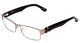 Profile View of SPY Optic Trenton Rectangle Designer Reading Glasses Gun Metal Silver Black 55mm