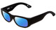 Profile View of SPY Optics Genre Designer Polarized Sunglasses with Custom Cut Blue Mirror Lenses in Matte Black Unisex Oval Full Rim Acetate 54 mm