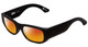 Profile View of SPY Optics Genre Designer Polarized Sunglasses with Custom Cut Red Mirror Lenses in Matte Black Unisex Oval Full Rim Acetate 54 mm