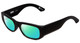 Profile View of SPY Optics Genre Designer Polarized Reading Sunglasses with Custom Cut Powered Green Mirror Lenses in Matte Black Unisex Oval Full Rim Acetate 54 mm