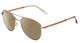 Profile View of Bolle Evel Designer Polarized Reading Sunglasses with Custom Cut Powered Amber Brown Lenses in Matte Sand Brown Unisex Aviator Full Rim Metal 60 mm