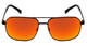 Front View of Bolle Navis Square Sunglasses Matte Gun Metal Black/Brown Fire Red Mirror 58 mm