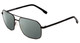 Profile View of Bolle Navis Designer Polarized Reading Sunglasses with Custom Cut Powered Smoke Grey Lenses in Matte Gunmetal Black Unisex Square Full Rim Metal 58 mm