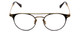 Front View of John Varvatos V169 Designer Reading Eye Glasses with Custom Cut Powered Lenses in Black Gold Tortoise Ladies Round Full Rim Metal 49 mm