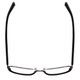 Top View of Jones New York J140 Designer Reading Eye Glasses with Custom Cut Powered Lenses in Satin Black Unisex Square Full Rim Metal 51 mm