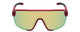 Front View of Smith Bobcat Semi-Rimless Sunglasses Merlot Red/CP Opal Blue Mirror&Clear 150 mm