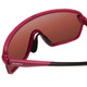 Close Up View of Smith Bobcat Semi-Rimless Sunglasses Merlot Red/CP Opal Blue Mirror&Clear 150 mm
