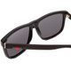 Close Up View of GUCCI GG0010S Unisex Retro Designer Sunglasses in Gloss Black on Matte/Grey 58mm