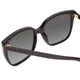 Close Up View of GUCCI GG0022S Women's Cateye Sunglasses Black Gold Logo/Grey Smoke Gradient 57mm