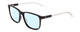 Profile View of Guess GU6944 Designer Blue Light Blocking Eyeglasses in Shiny Black Crystal Clear Unisex Classic Full Rim Acetate 56 mm