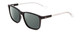 Profile View of Guess GU6944 Designer Polarized Sunglasses with Custom Cut Smoke Grey Lenses in Shiny Black Crystal Clear Unisex Classic Full Rim Acetate 56 mm