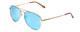 Profile View of Coyote Classic II Metal Aviator Polarized Sunglasses Gold Brown/Blue Mirror 55mm