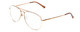 Profile View of Coyote Classic II Designer Reading Eye Glasses in Gold Brown Ladies Aviator Full Rim Metal 55 mm