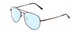 Profile View of Coyote Classic II Designer Progressive Lens Blue Light Blocking Eyeglasses in Gun Metal Grey Unisex Aviator Full Rim Metal 55 mm