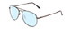 Profile View of Coyote Classic II Designer Blue Light Blocking Eyeglasses in Silver Unisex Aviator Full Rim Metal 55 mm