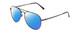 Profile View of Coyote Classic II Designer Polarized Sunglasses with Custom Cut Blue Mirror Lenses in Silver Unisex Aviator Full Rim Metal 55 mm