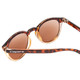 Close Up View of Coyote Crosstown Unisex Round Polarized Sunglasses in Tortoise Amber/Brown 47 mm