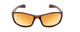 Front View of Coyote FP-05 Unisex Wrap Polarized Sunglasses in Matte Brown & Amber Mirror 60mm