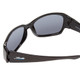Close Up View of Coyote FP-88 Ladies Cateye Designer Polarized Sunglasses Gloss Black & Grey 59mm