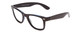 Profile View of Coyote Nomad Designer Blue Light Blocking Eyeglasses in Gloss Black Grey Unisex Square Full Rim Acetate 50 mm