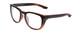 Profile View of Coyote Offshore Designer Reading Eye Glasses with Custom Cut Powered Lenses in Matte Black-Brown Unisex Square Full Rim Acetate 53 mm