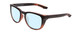 Profile View of Coyote Offshore Designer Blue Light Blocking Eyeglasses in Matte Black-Brown Unisex Square Full Rim Acetate 53 mm