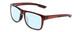 Profile View of Coyote Outlaw Designer Progressive Lens Blue Light Blocking Eyeglasses in Crystal Brown Unisex Square Full Rim Acetate 55 mm