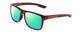 Profile View of Coyote Outlaw Designer Polarized Reading Sunglasses with Custom Cut Powered Green Mirror Lenses in Crystal Brown Unisex Square Full Rim Acetate 55 mm