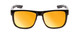 Front View of Coyote Outlaw Mens Square Polarized Sunglasses Black Grey/Red Orange Mirror 55mm